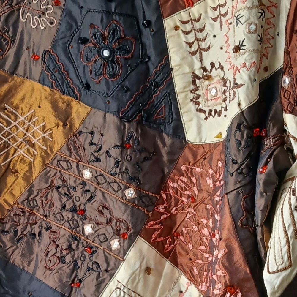 Laura Ashley Boho Patchwork Jacket With Hook Clos… - image 4